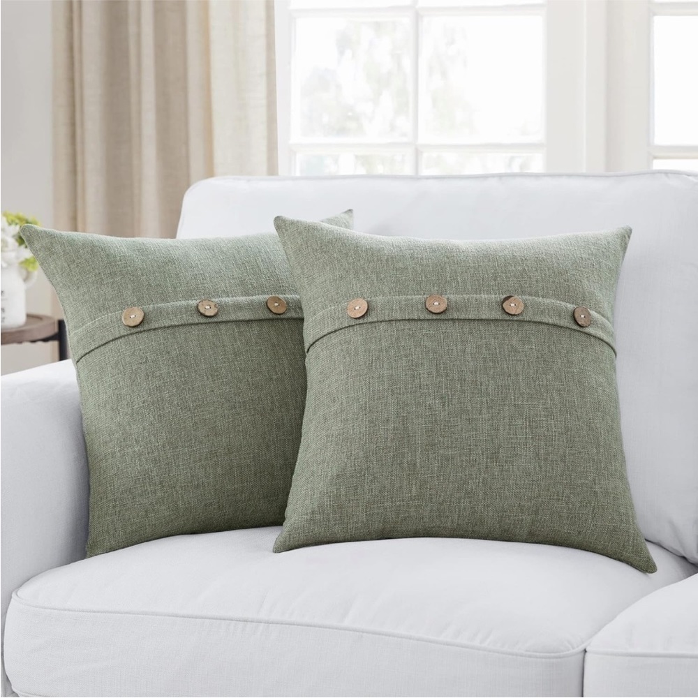 Farmhouse Mid Century Modern Bohemian Decorative Ivory Linen Pillow Case Cover - Picture 8 of 15